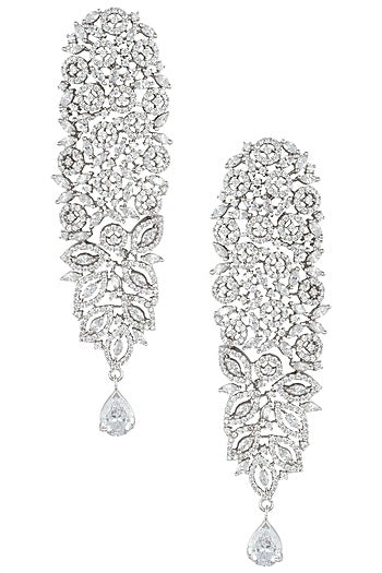 Silver plated faux diamond earrings