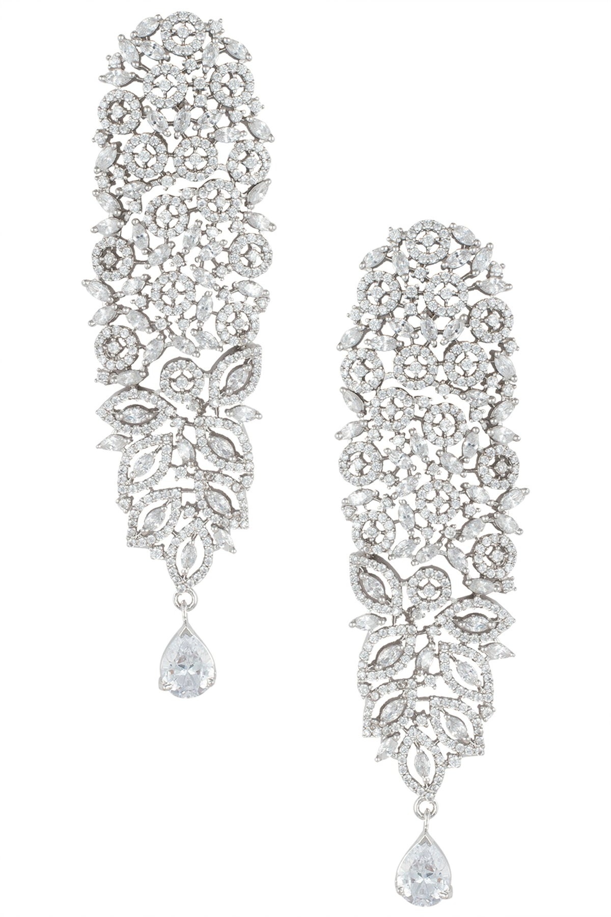 Silver plated faux diamond earrings