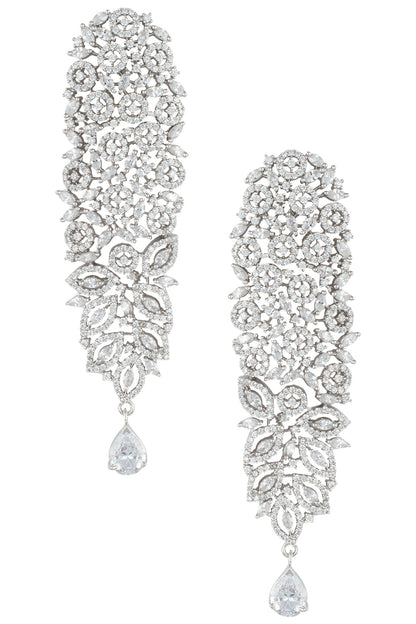Silver plated faux diamond earrings
