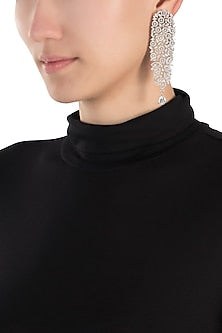 Silver plated faux diamond earrings