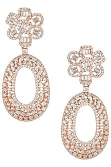 Rose gold faux diamond earrings