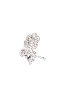 Silver plated faux diamond ring