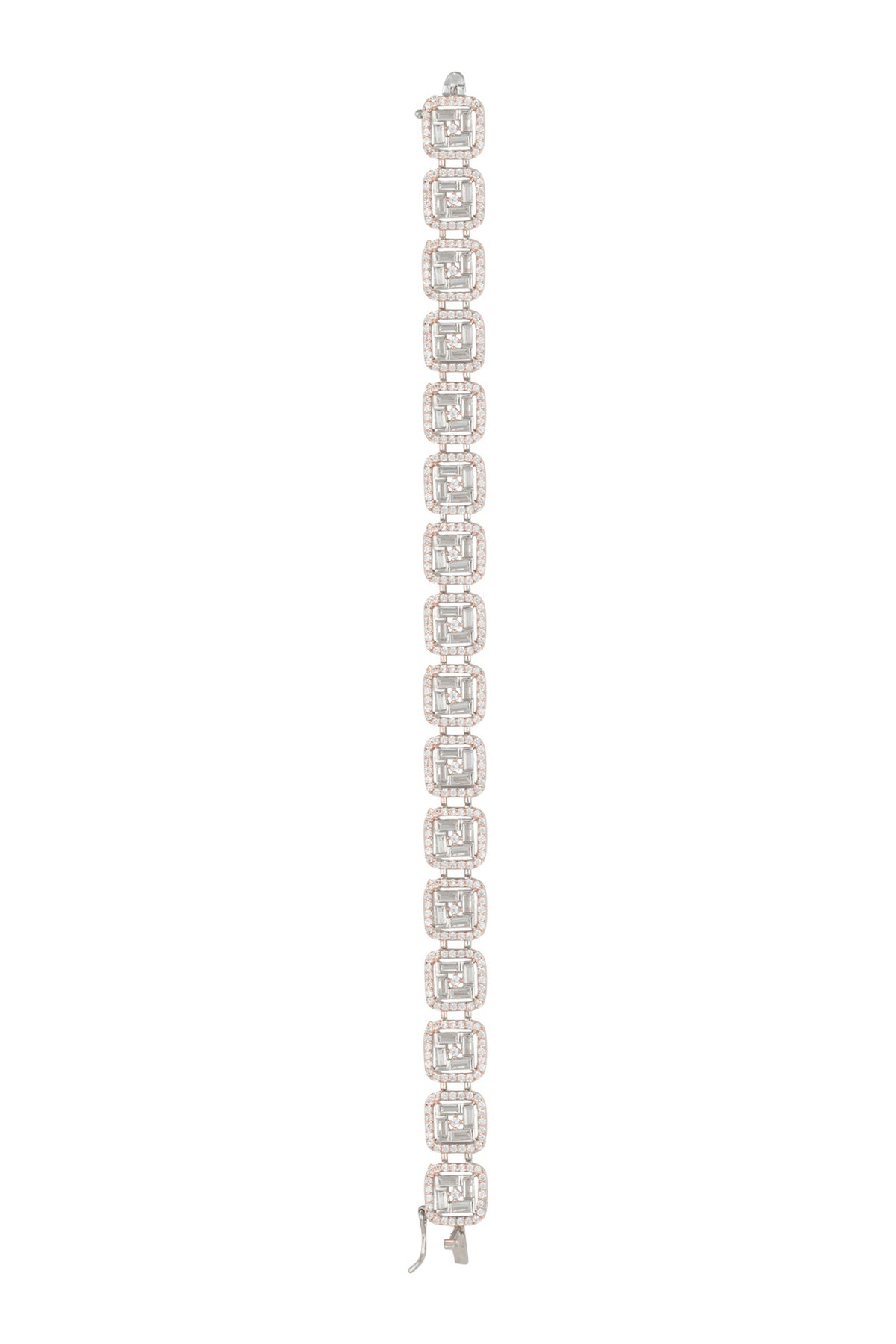 Silver plated faux diamond bracelet