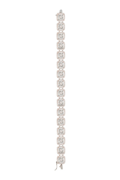 Silver plated faux diamond bracelet