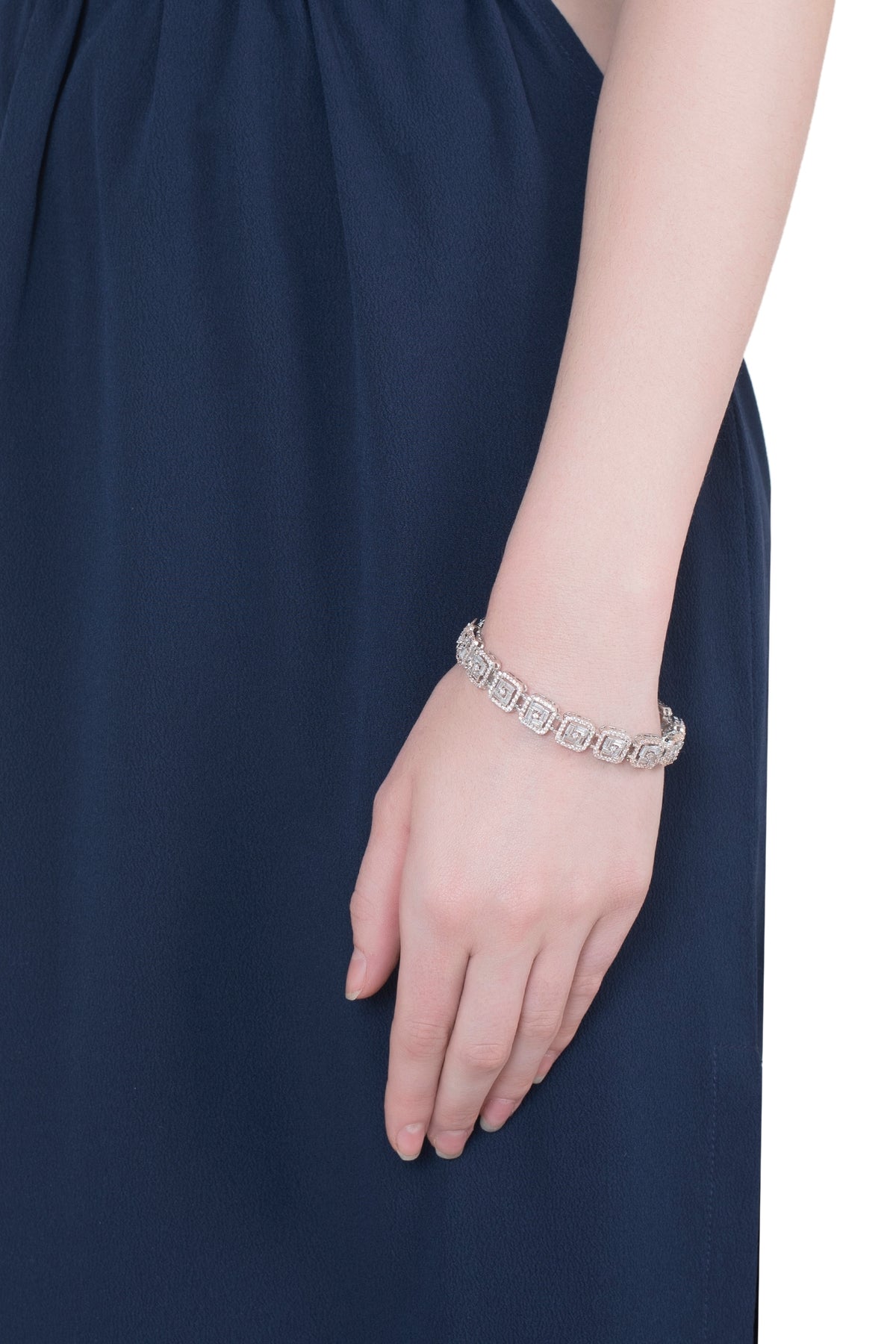 Silver plated faux diamond bracelet