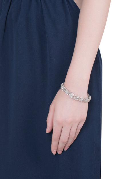 Silver plated faux diamond bracelet