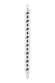SIlver plated faux sapphire and diamond bracelet