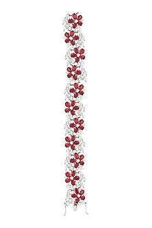Silver plated faux ruby and diamond bracelet