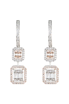 Silver plated faux diamonds earrings