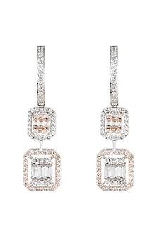 Silver plated faux diamonds earrings
