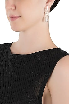Silver plated faux diamonds earrings