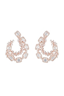Rose gold plated faux diamond earrings