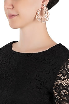 Rose gold plated faux diamond earrings