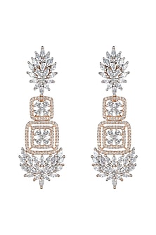 Rose Gold Finish Faux Diamond Earrings