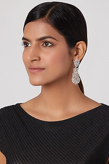 Rose Gold Finish Faux Diamond Earrings