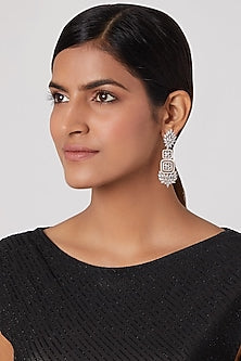 Rose Gold Finish Faux Diamond Earrings