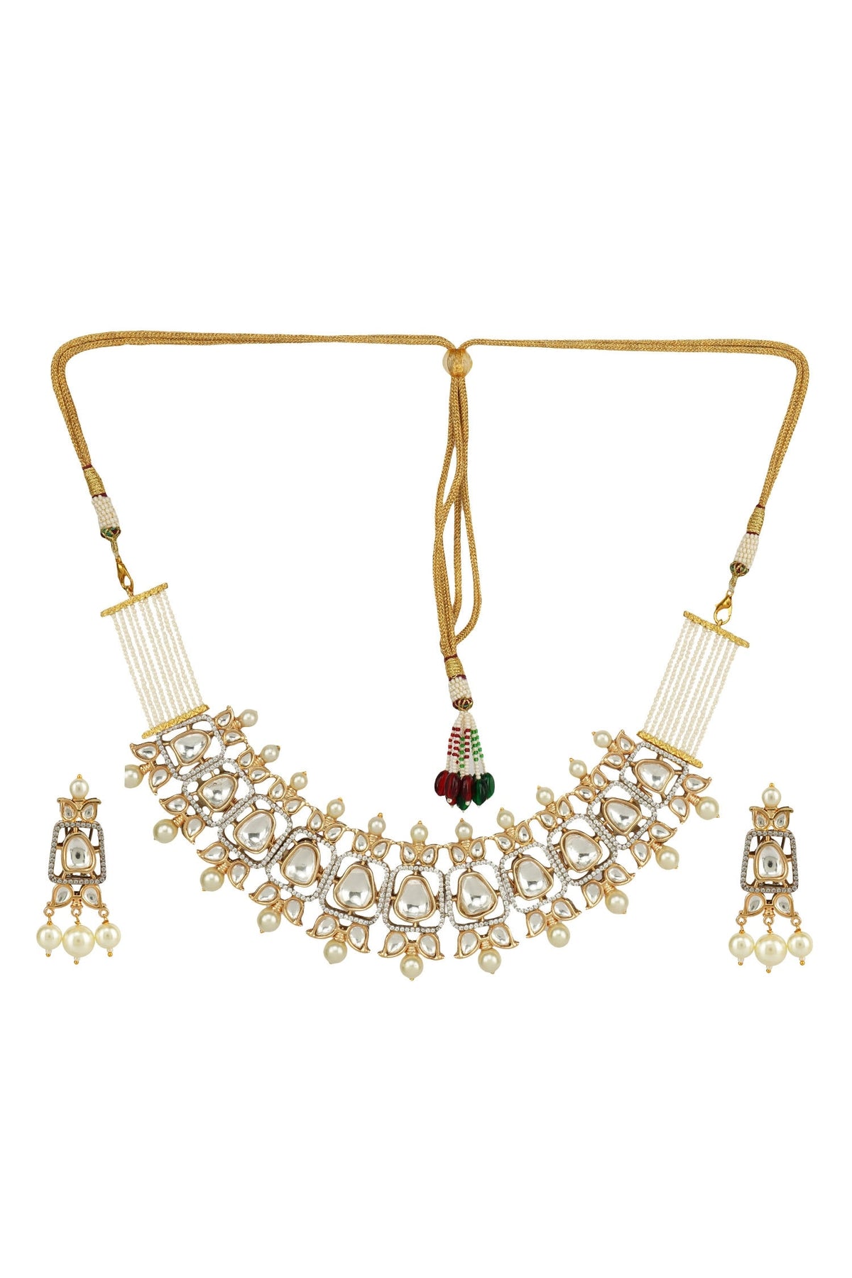 Bead & Kundan Polki Necklace Set 