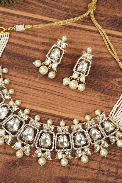 Bead & Kundan Polki Necklace Set 