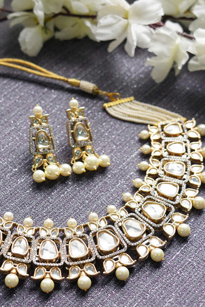 Bead & Kundan Polki Necklace Set 