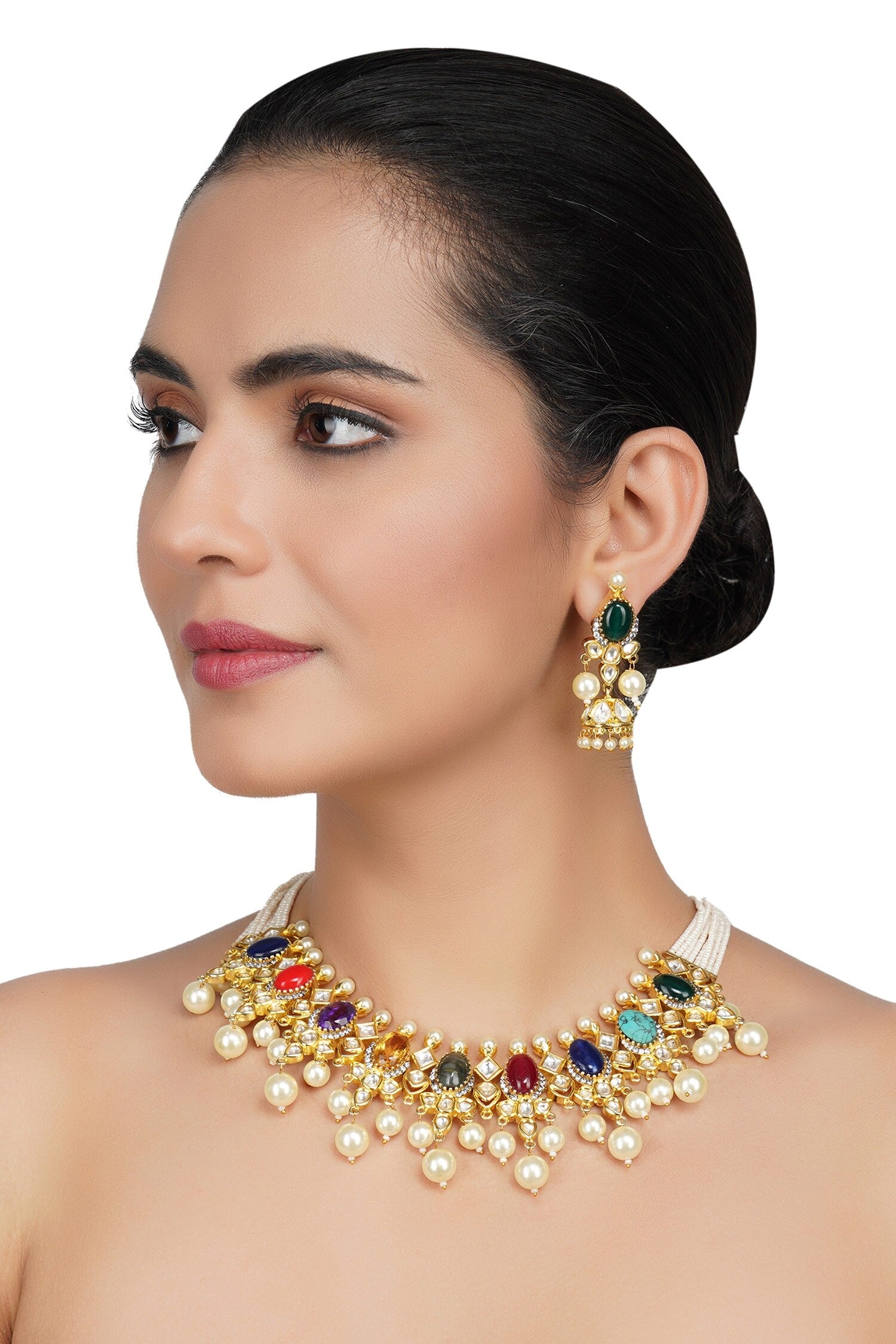 Kundan Polki Necklace Set 