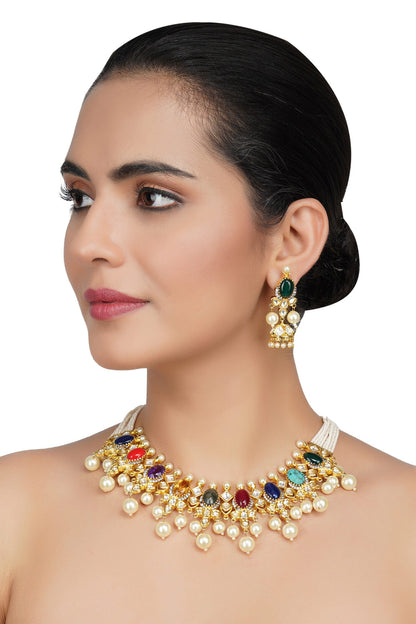 Kundan Polki Necklace Set 