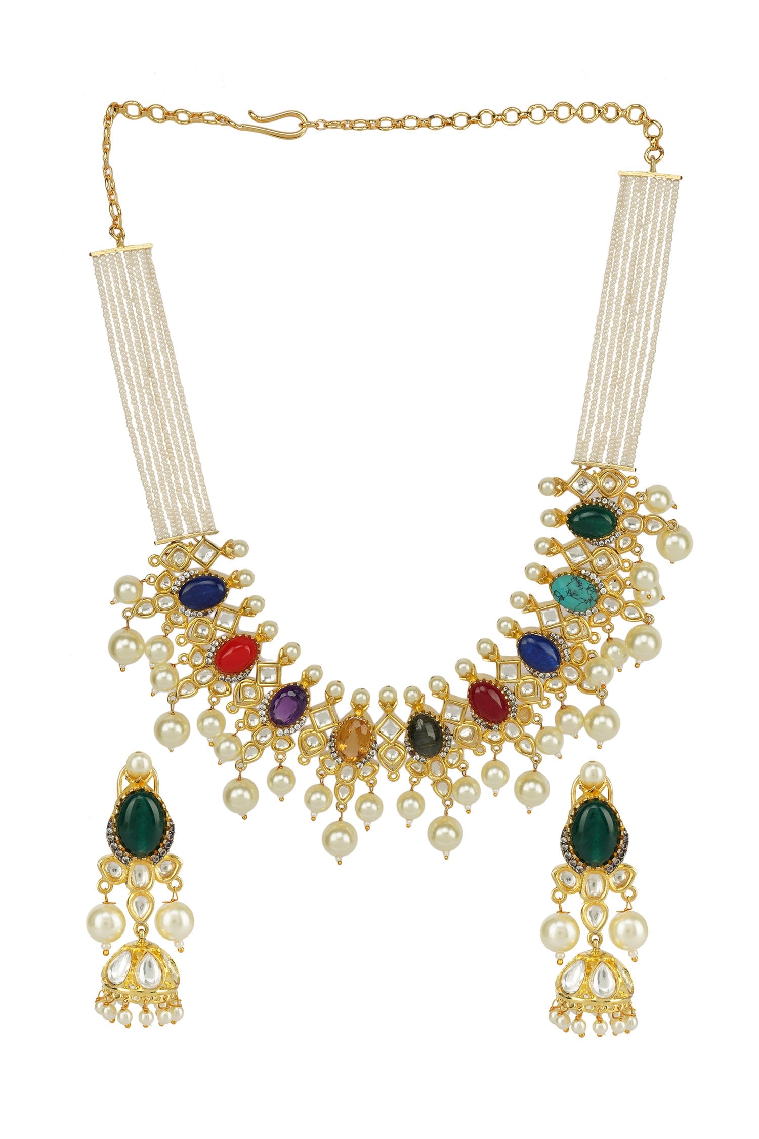 Kundan Polki Necklace Set 