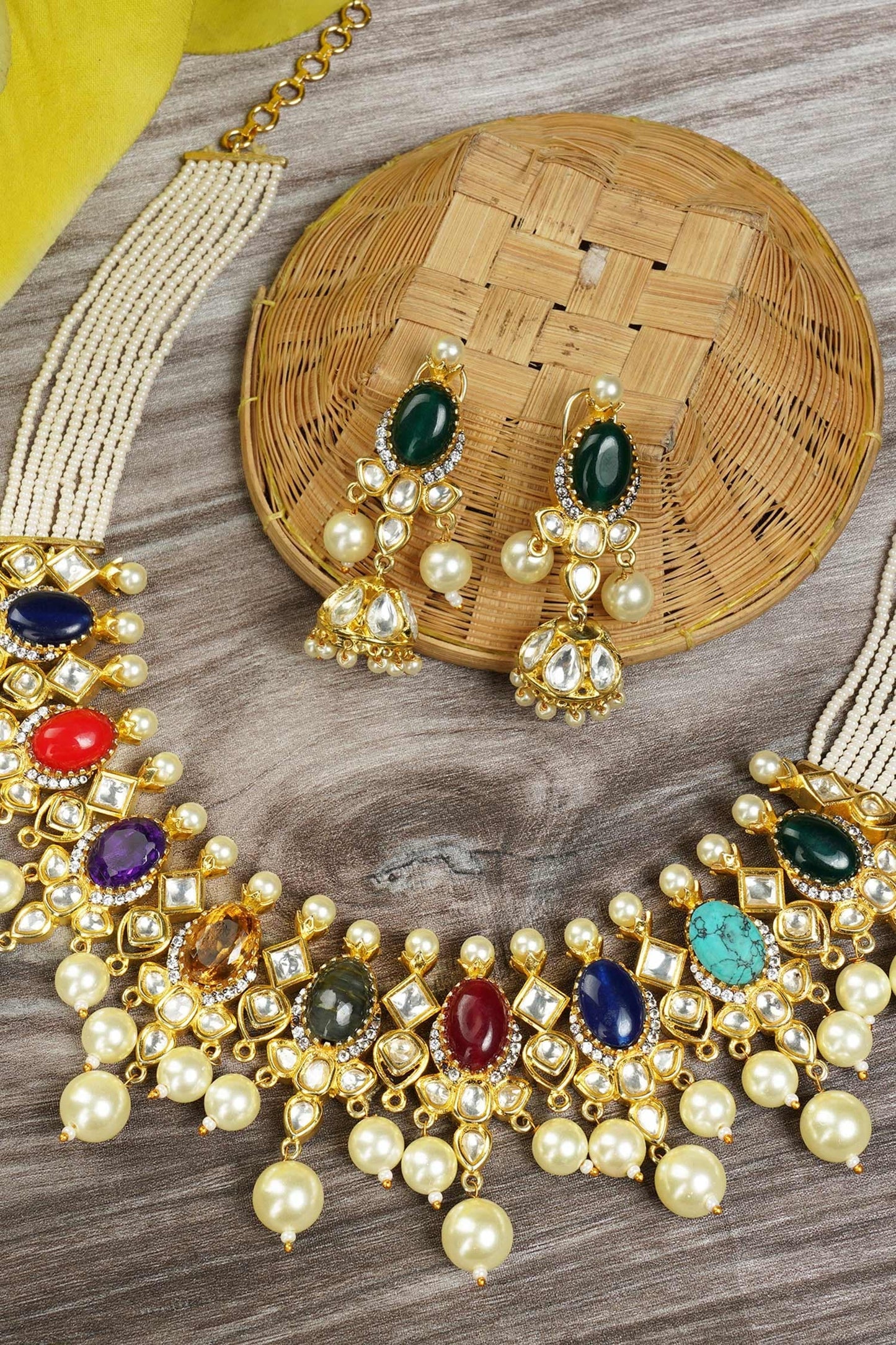 Kundan Polki Necklace Set 
