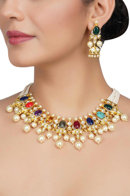Kundan Polki Necklace Set 