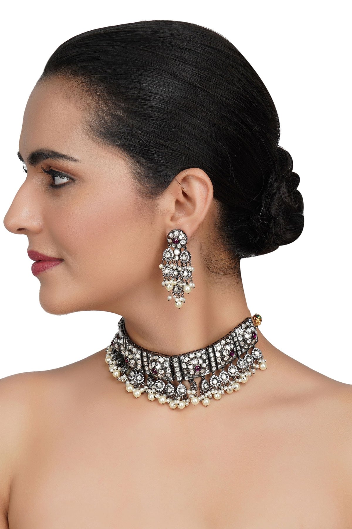 Bead & Kundan Polki Necklace Set 