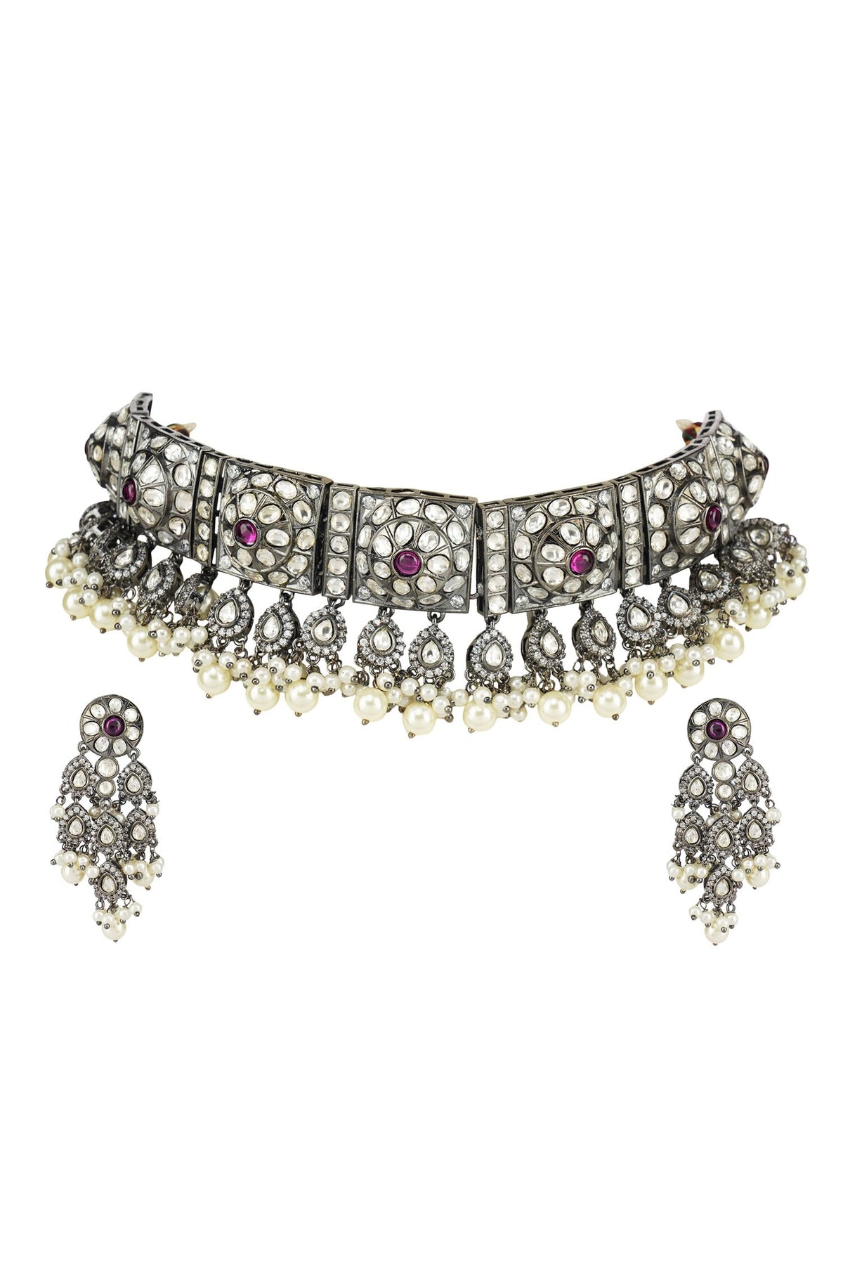 Bead & Kundan Polki Necklace Set 