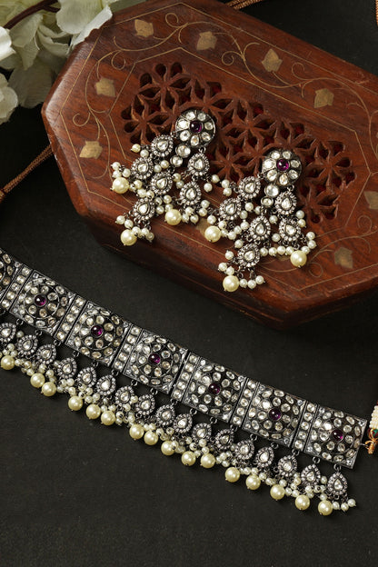 Bead & Kundan Polki Necklace Set 