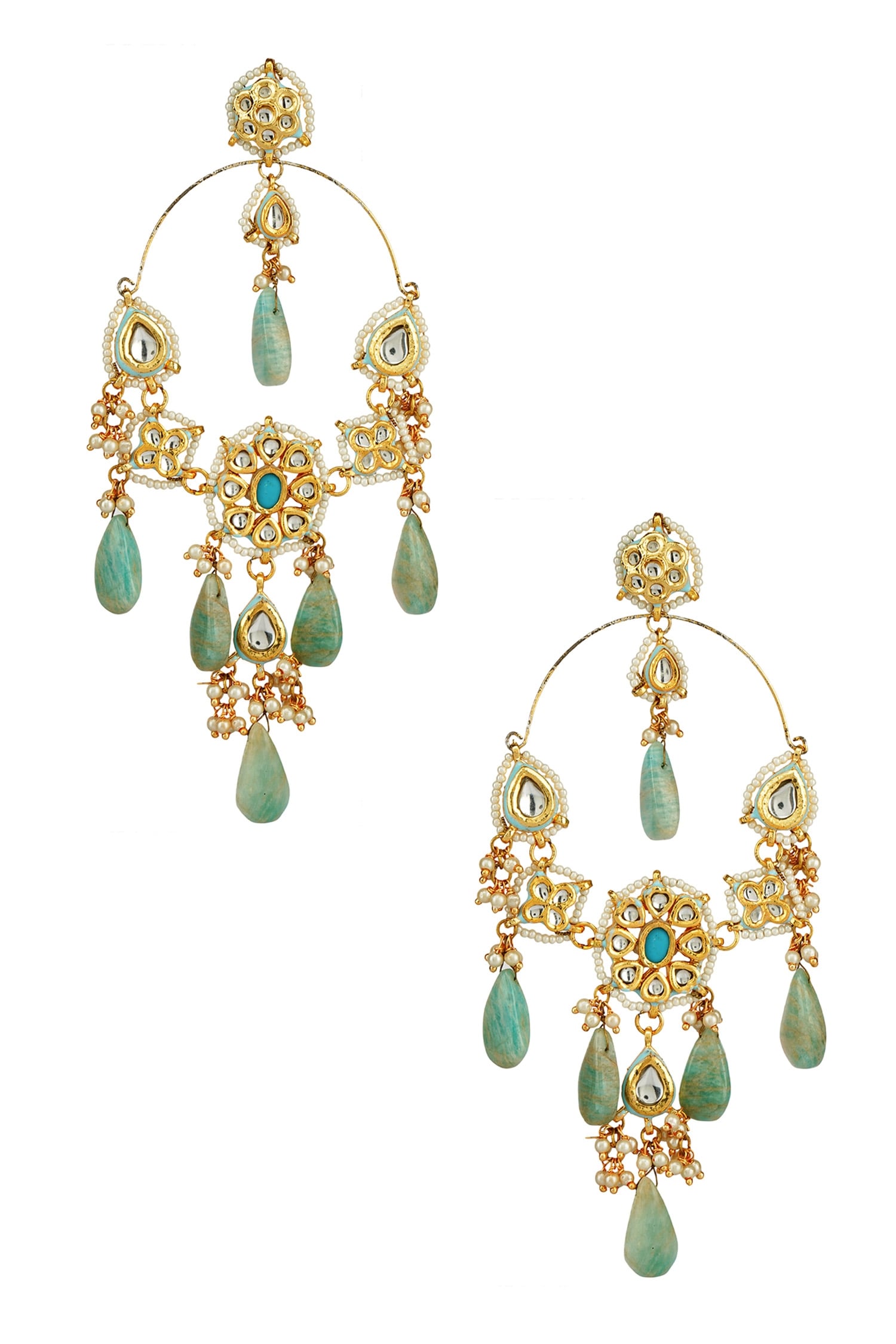 Kundan Polki Drop Earrings 