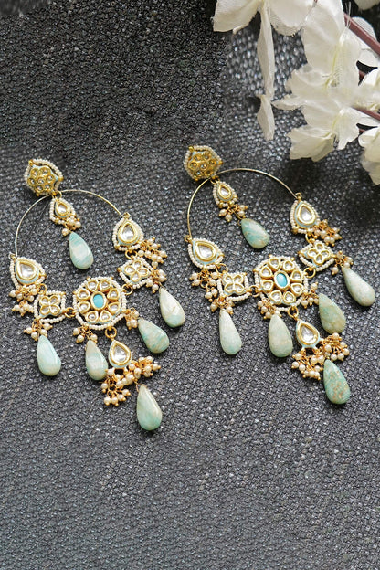Kundan Polki Drop Earrings 