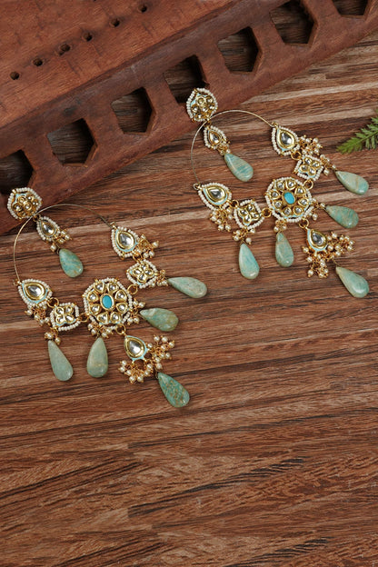Kundan Polki Drop Earrings 