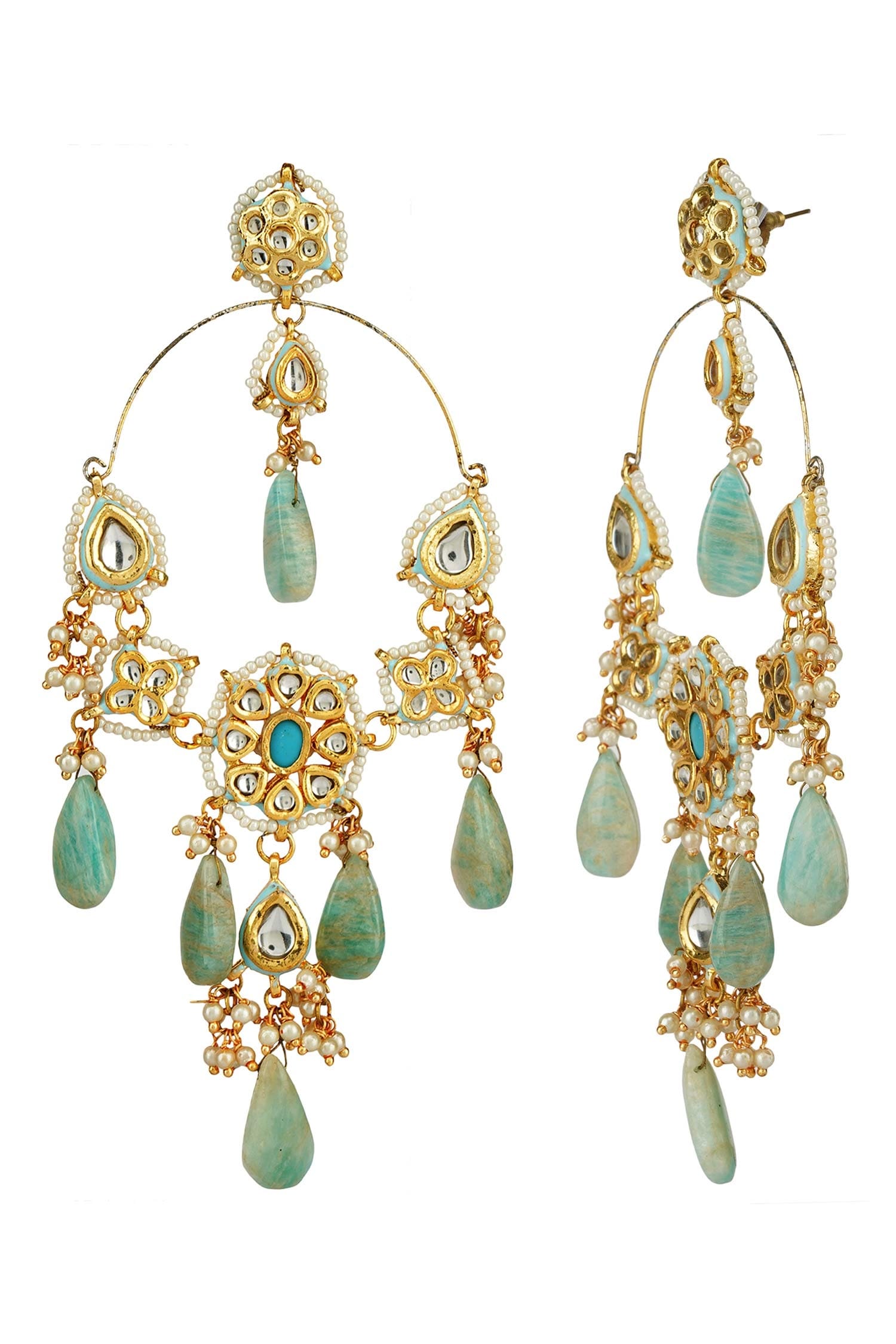 Kundan Polki Drop Earrings 