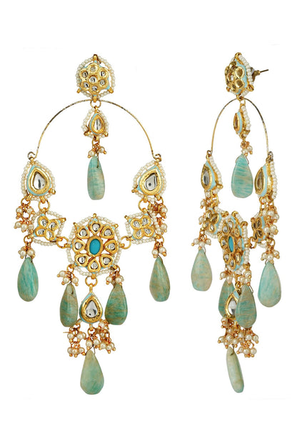 Kundan Polki Drop Earrings 