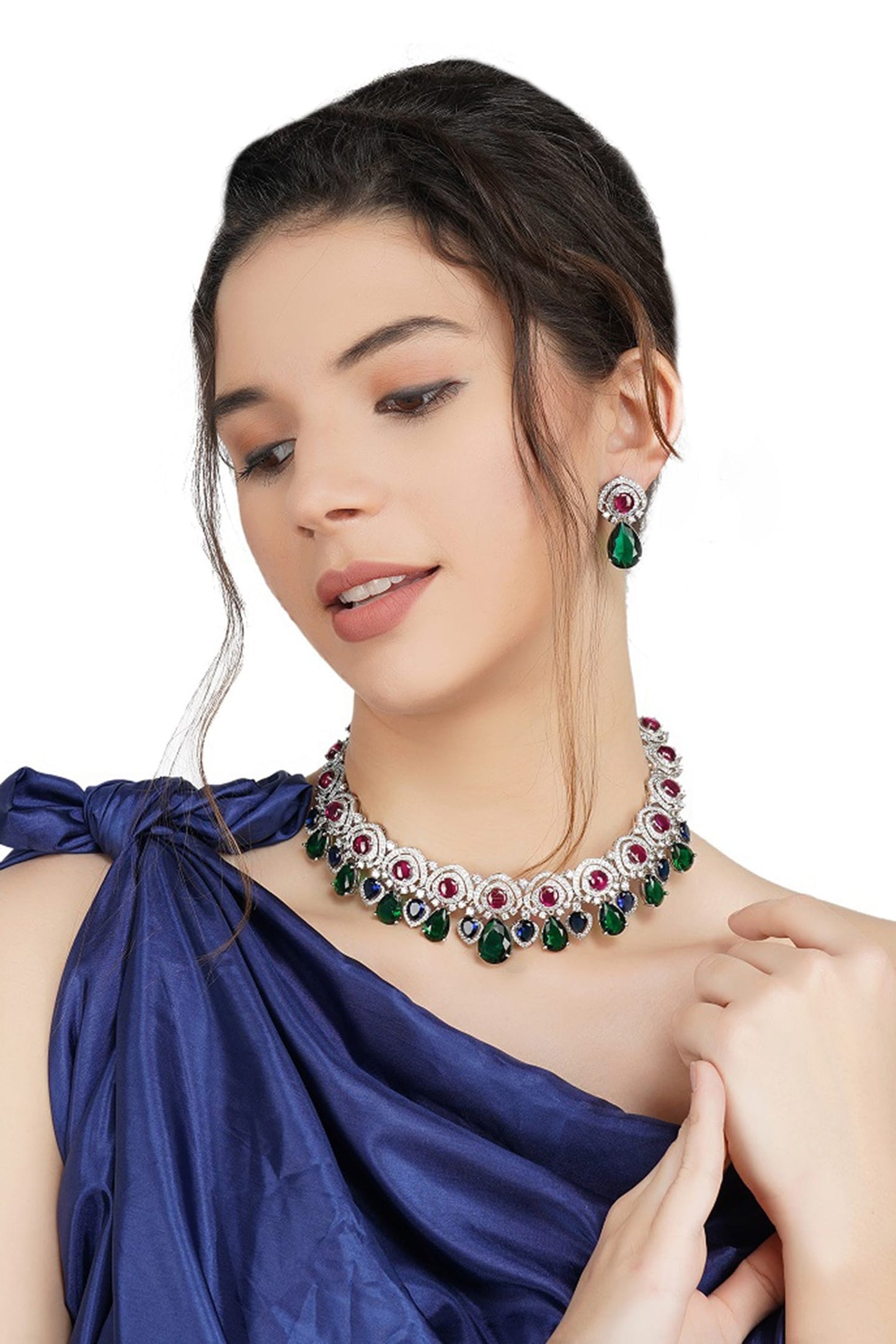 Stone Drop Necklace Set 