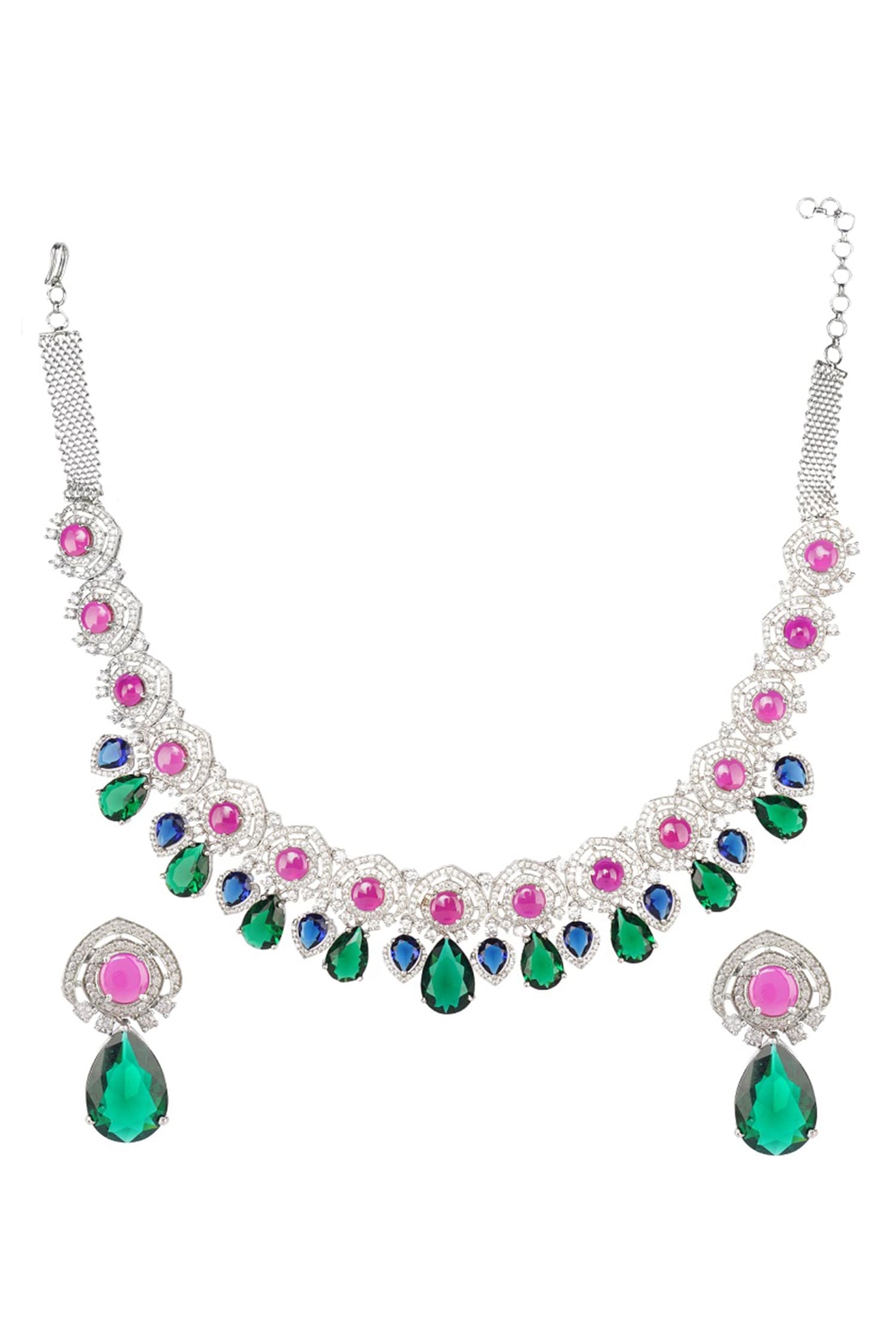 Stone Drop Necklace Set 