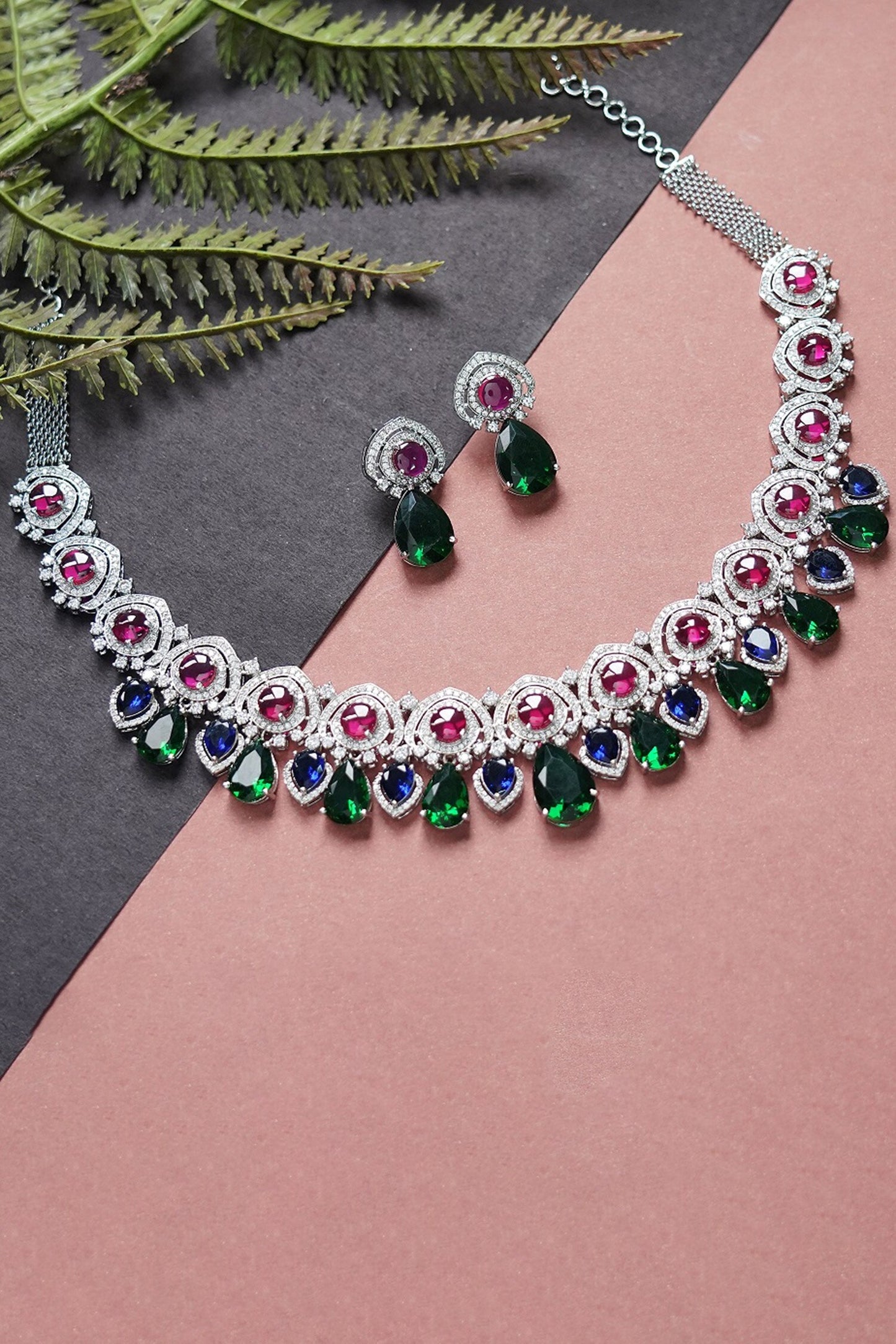 Stone Drop Necklace Set 