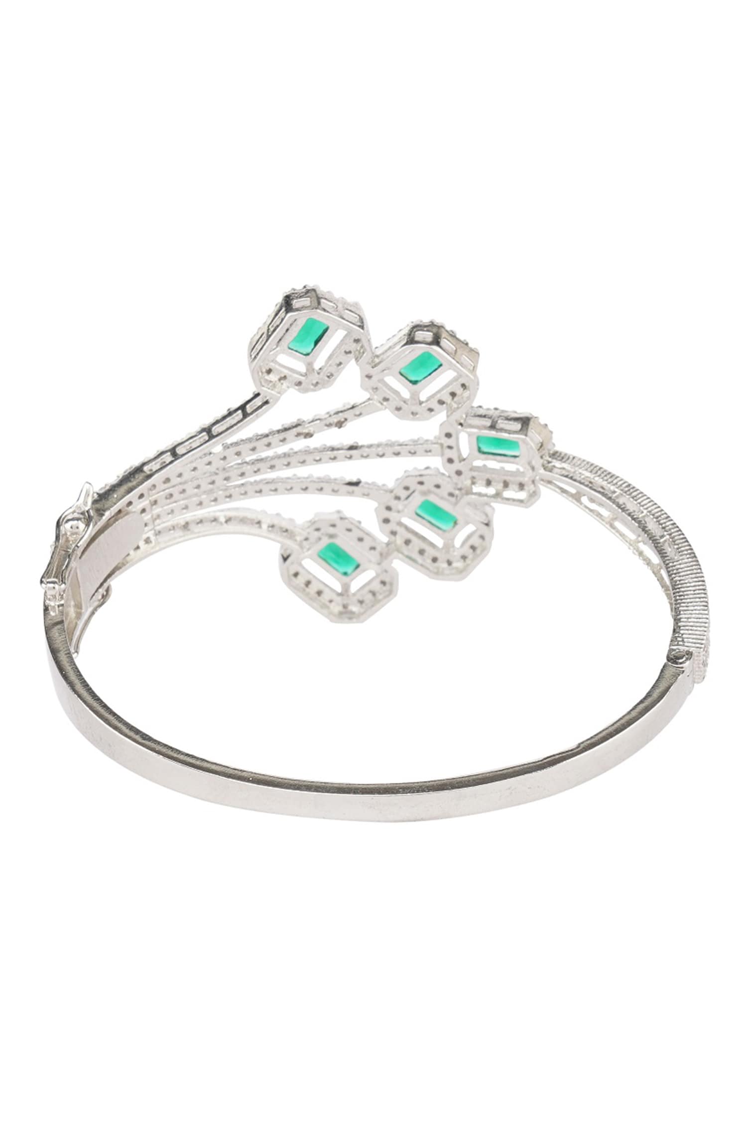 Rhodium Finish Studded Bracelet 
