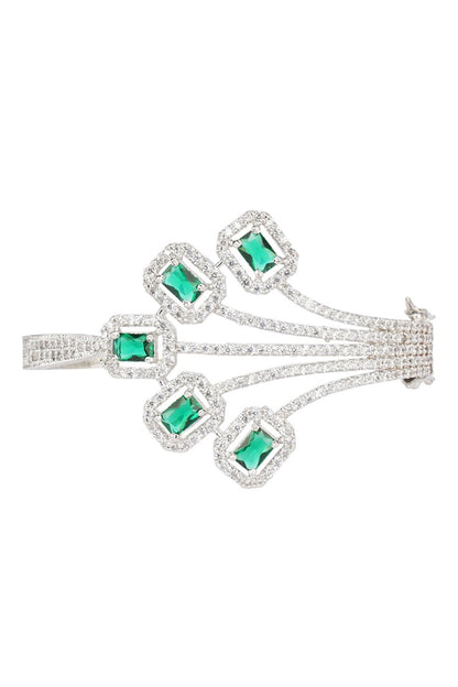 Rhodium Finish Studded Bracelet 