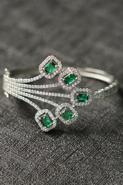 Rhodium Finish Studded Bracelet 