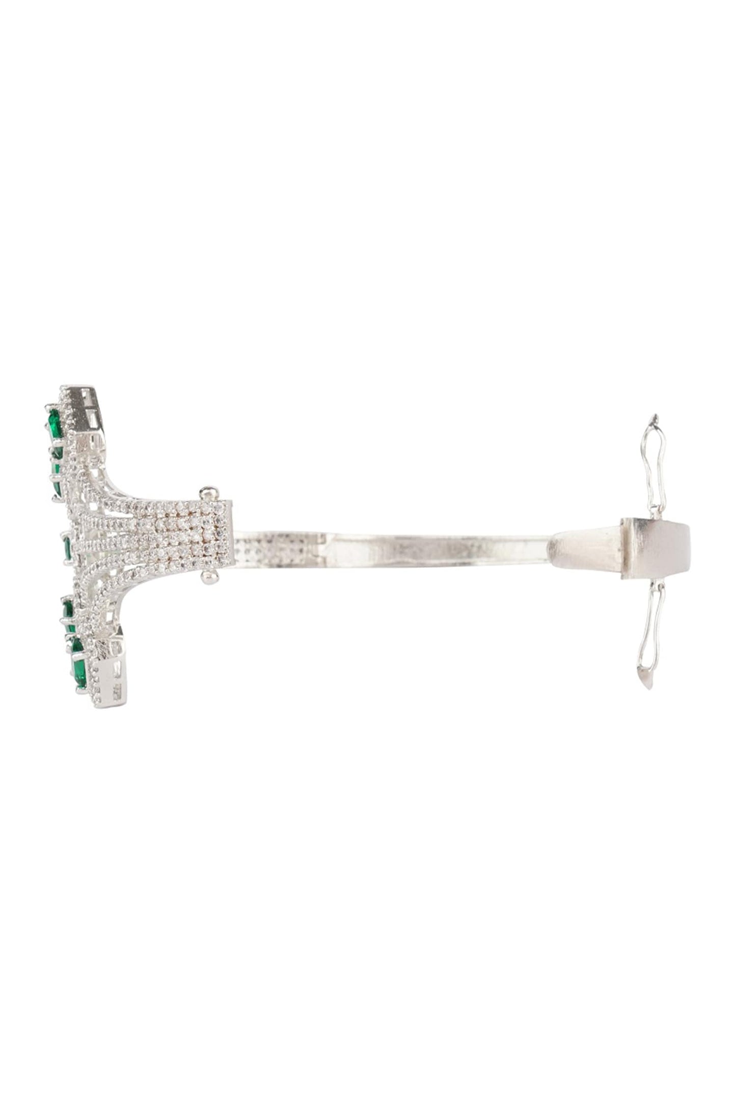 Rhodium Finish Studded Bracelet 