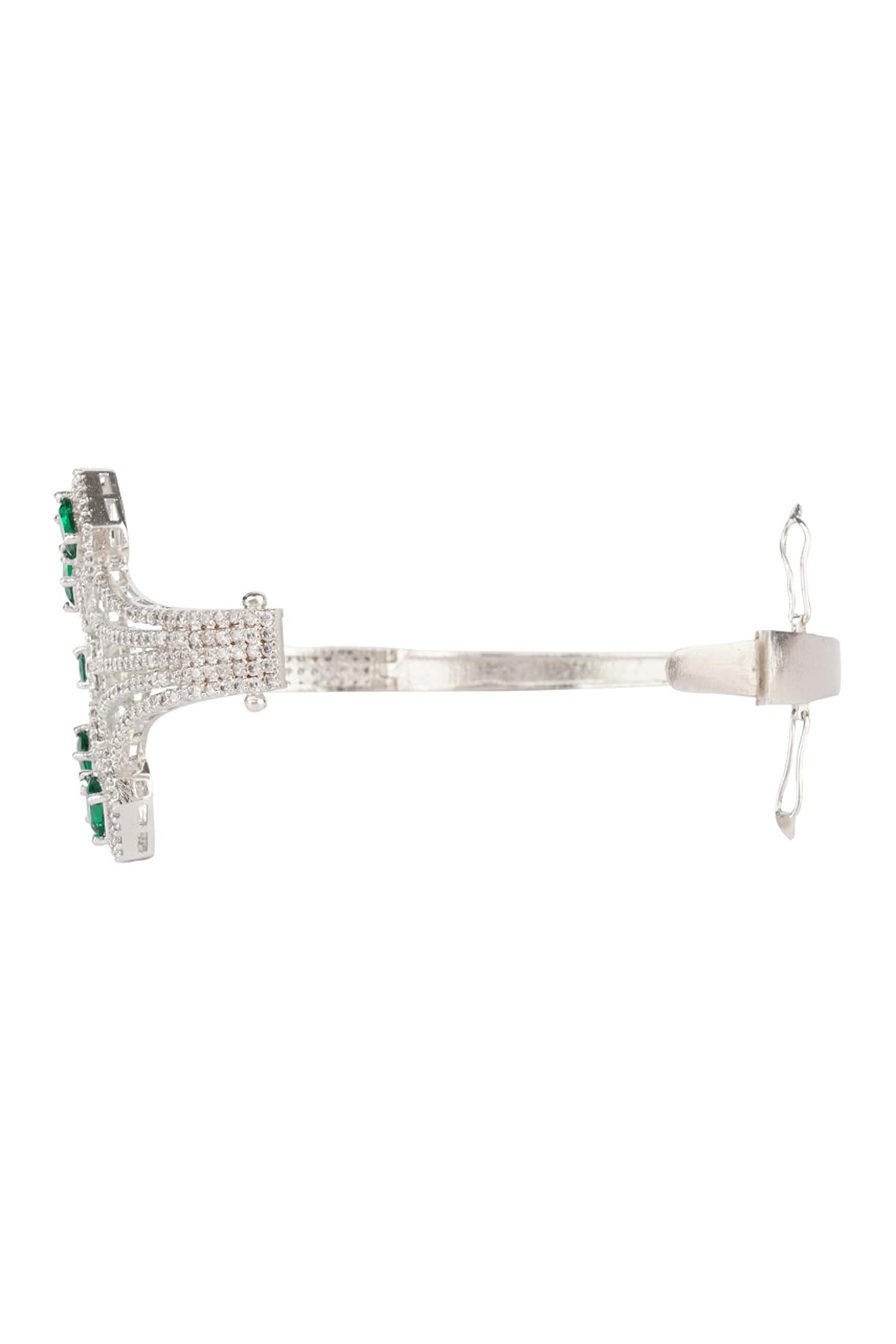 Rhodium Finish Studded Bracelet 