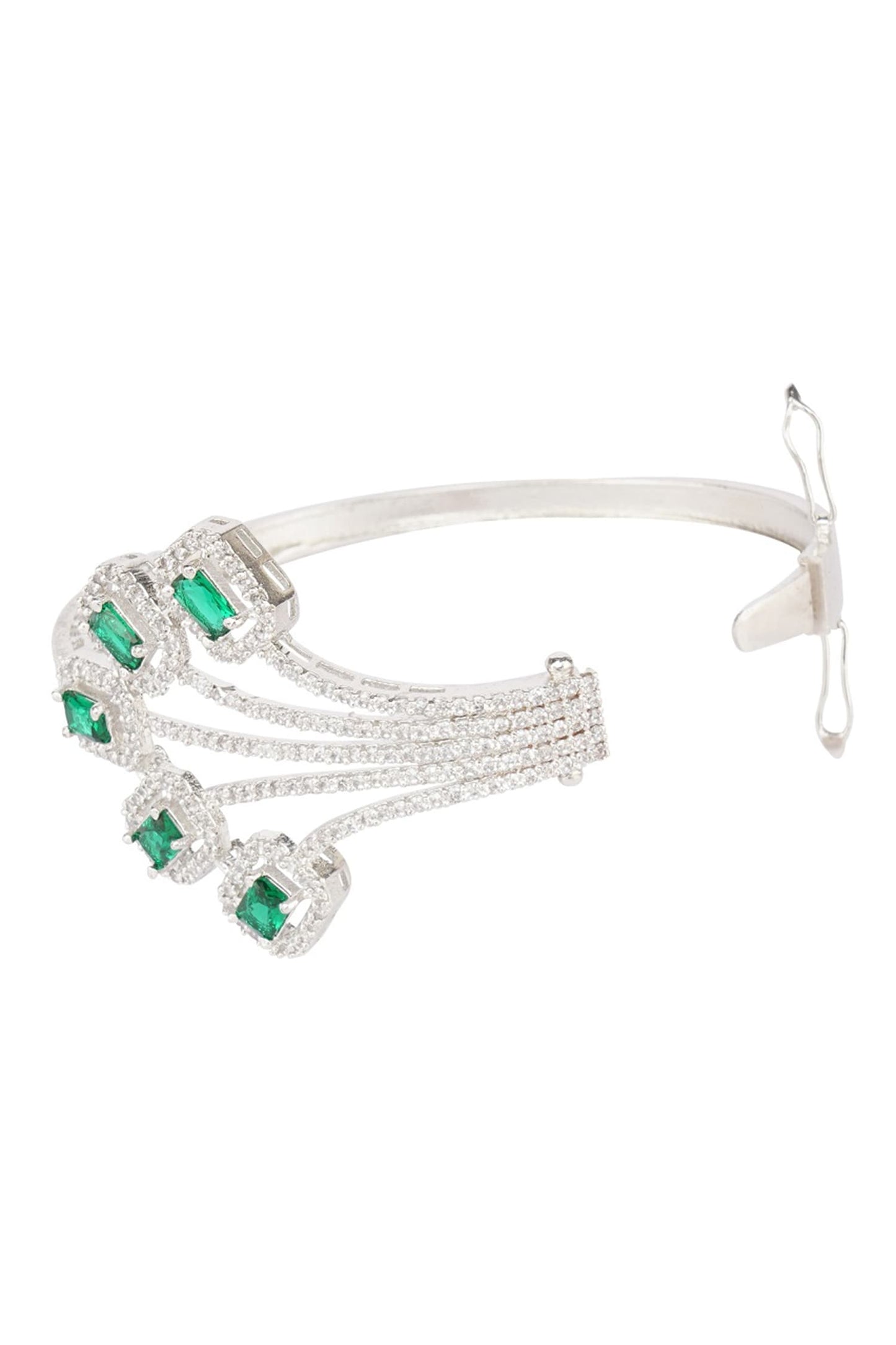 Rhodium Finish Studded Bracelet 