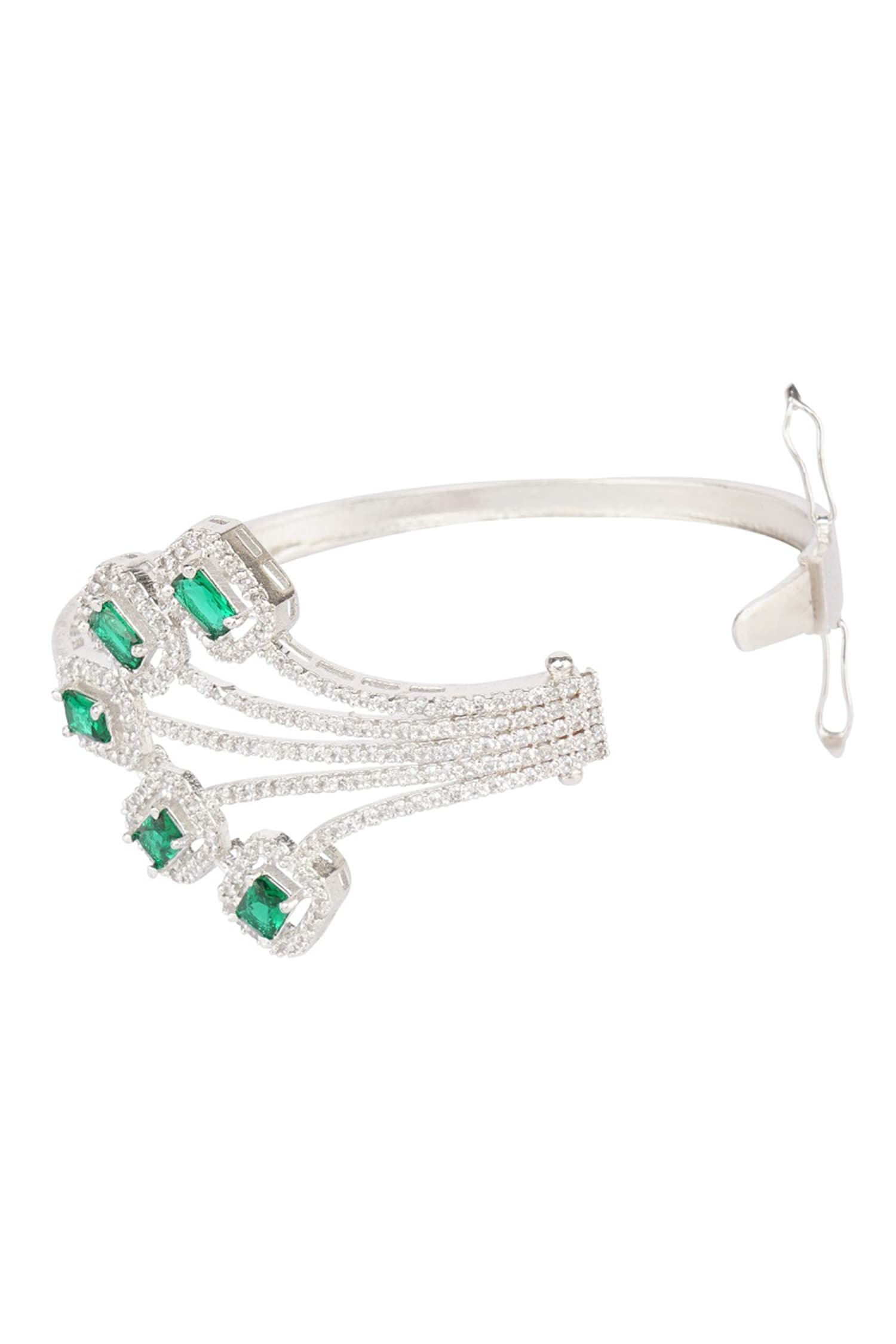 Rhodium Finish Studded Bracelet 