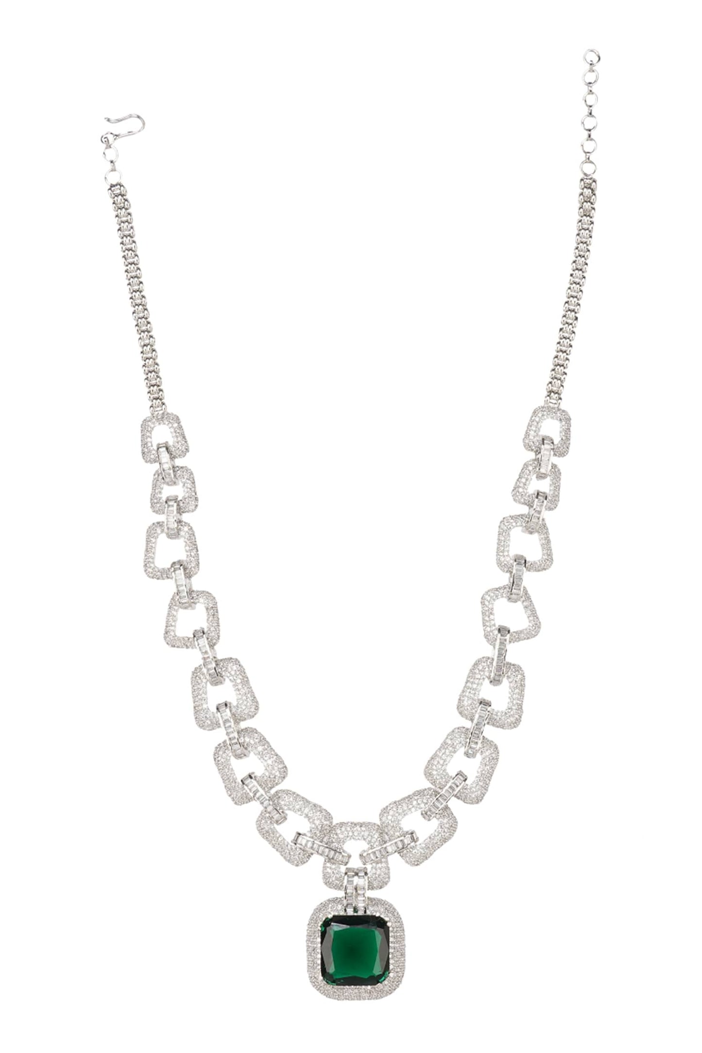 Stone Studded Chain Necklace Set 