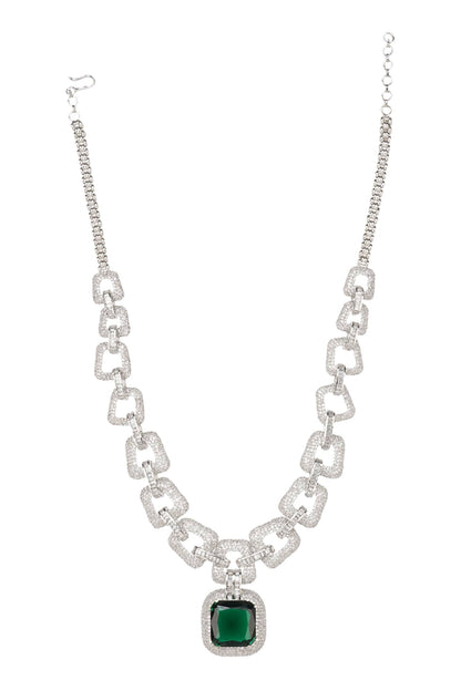 Stone Studded Chain Necklace Set 