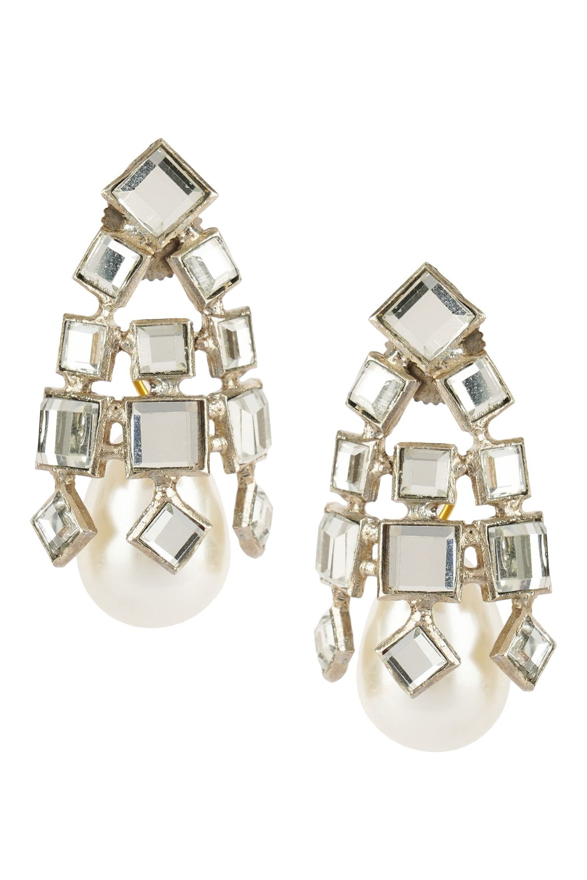 Kundan Pearl Drop Earrings 