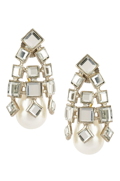 Kundan Pearl Drop Earrings 